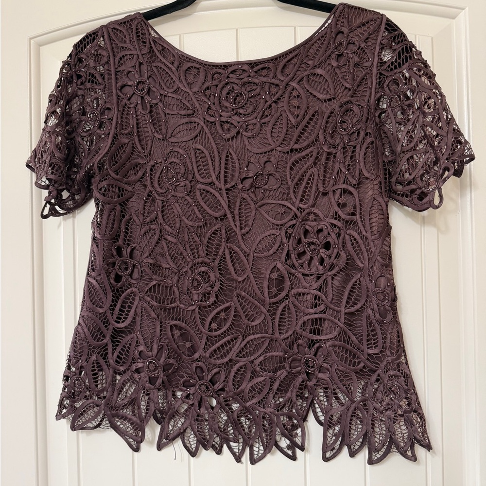 Silken Poetry/Soulmates 100% silk with beading,lace top and high waisted skirt. - Picture 2 of 7